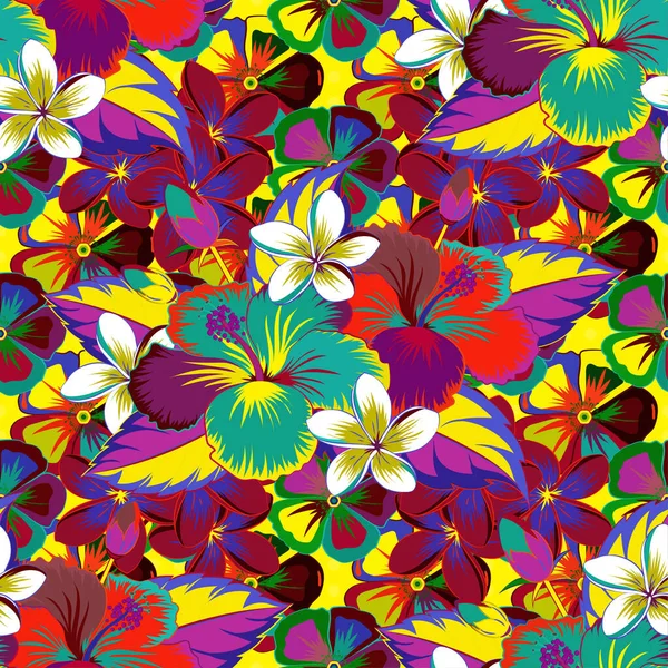 Textura Fondo Papel Pintado Tema Floral Abstracto Patrón Sin Costura — Vector de stock