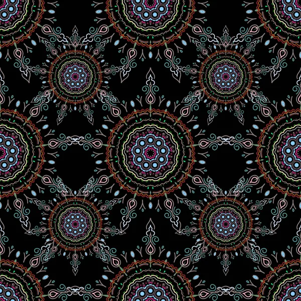 Elegante Papel Pintado Damasco Vector Patrón Inconsútil Vintage Fondo Sin — Vector de stock