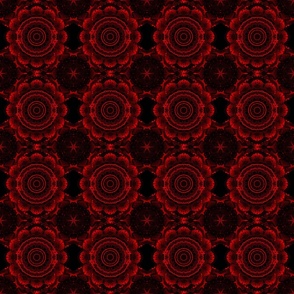 Noir Rouge Ikat Damassé Sans Couture Motif Carreau Fond Illustration — Image vectorielle