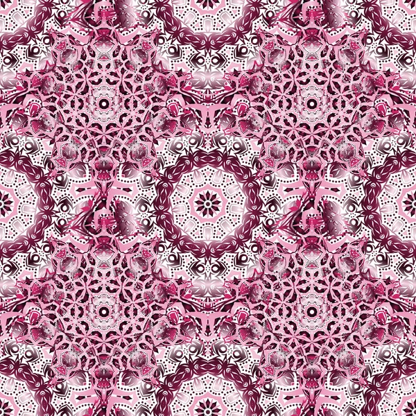 Grau Rosa Und Violett Barocke Vintage Ornamente Retro Nahtlose Muster — Stockvektor