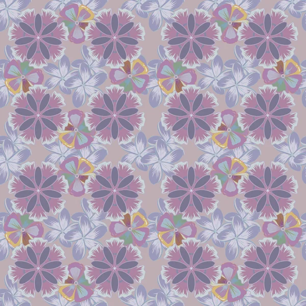 Illustration Vectorielle Motif Floral Sans Couture Fleurs Plumeria Mignon Couleurs — Image vectorielle