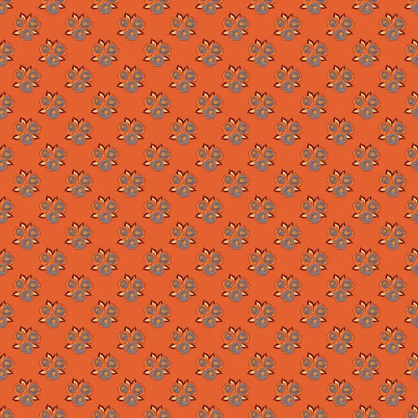 Akvarell Zökkenőmentes Minta Csíkos Háttér Vektoros Virág Lenyomat Narancssárga Szürke — Stock Vector