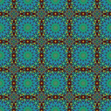 Daireler ve noktalarla süslenmiş kar taneleri. Noel ve Yeni Yıl teması. Tatlı vektör kış tasarımı. Mutlu gülümseyen yeşil, mavi ve kahverengi kar taneleri pürüzsüz desen.