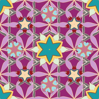 Mor, mavi ve bej renklerde vektörsüz desen. Güzel suluboya çiçekler, parlak tablolar ilham verici çiçek desenleri..