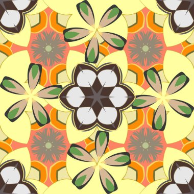 Eski bir çiçek süsü. Soyut klasik dikişsiz desen