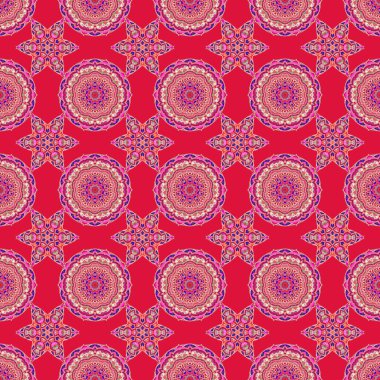 Arap tarzında soyut bir model. Kusursuz bir geçmişi var. Kırmızı ve turuncu dokular. Grafiksel modern desen.