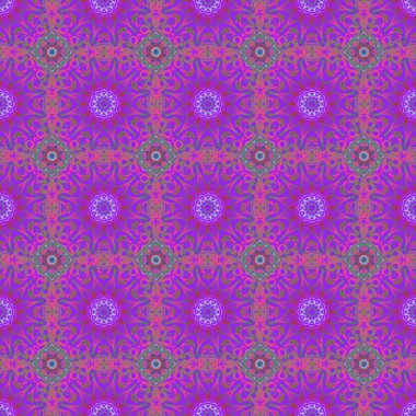 Duvar kâğıdı barok, İspanyol kumaşı. Çiçeksiz desen. Yeşil ve pembe süsler. Kusursuz arkaplan.