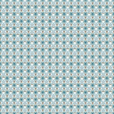 Doğu ya da Arap, Rusya sanat geçmişi. Kart ya da afiş için kusursuz şablon. Stok vektörü soyut el çizimi deseni kahverengi, mavi ve beyaz çiçeklerle.