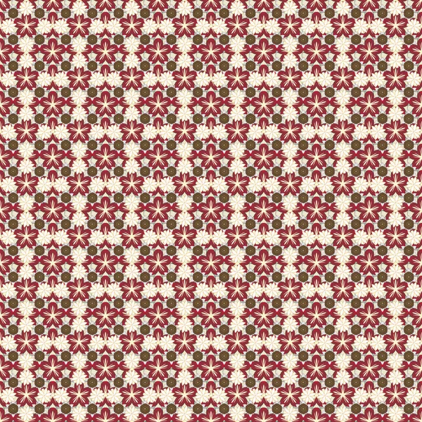 花の背景 グレー ベージュ色のシームレスラスターパターン — ストックベクタ