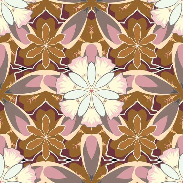 Mignon Motif Raster Floral Sans Couture Dans Petite Fleur Motif — Image vectorielle