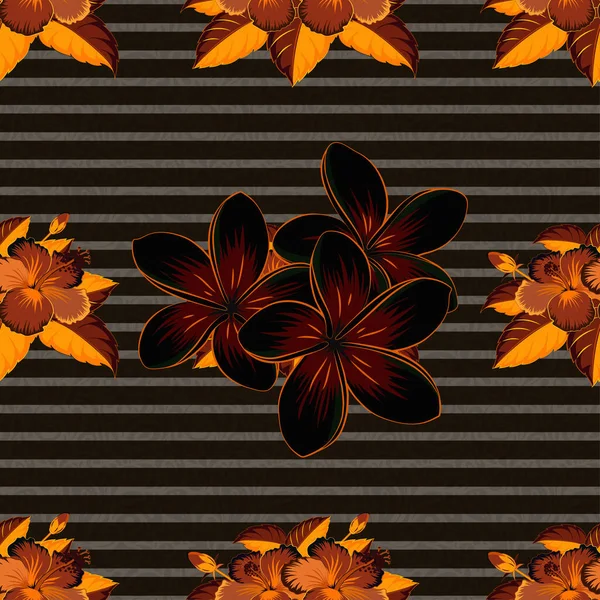 Όμορφη Ακουαρέλα Πλουμέρια Λουλούδια Φωτεινή Ζωγραφική Εμπνευσμένη Floral Print Διάνυσμα — Διανυσματικό Αρχείο