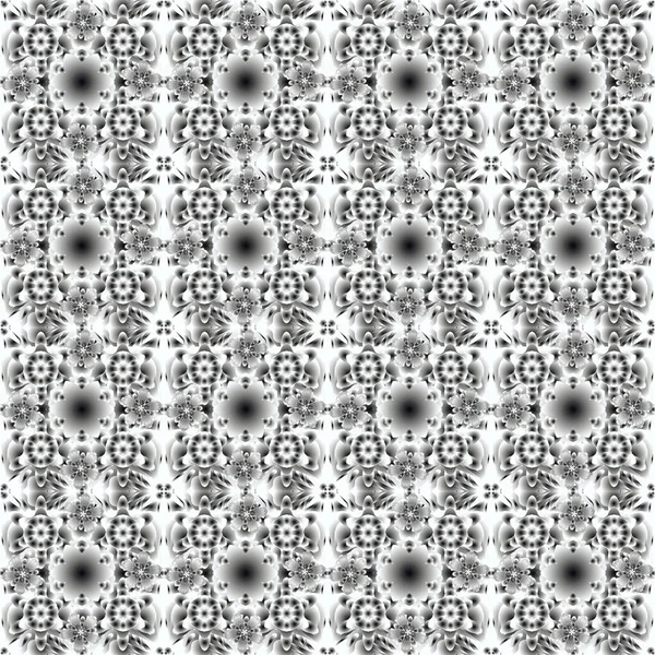 Vector Silver Seamless Pattern Texture Silver Elements White Gray Black — Stock Vector