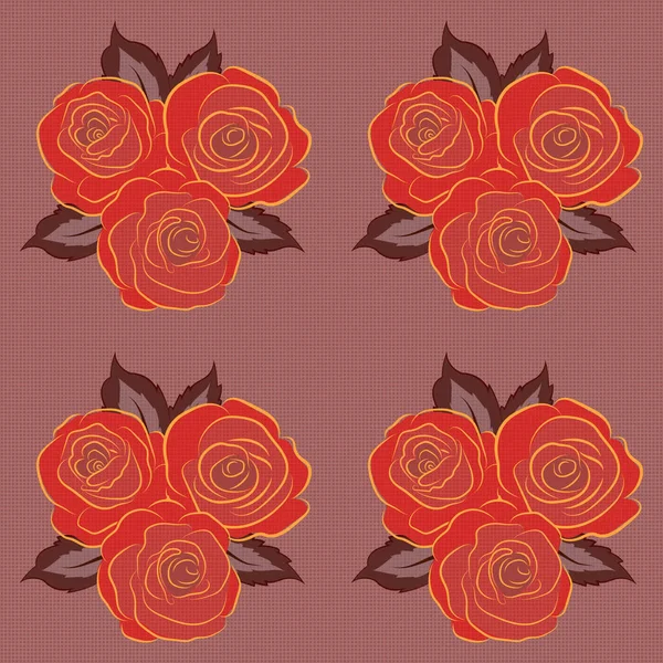 古色古香的水彩花婚宴请柬 带有抽象的英式玫瑰 植物学天然粉红 褐色和红色无缝图案 — 图库矢量图片
