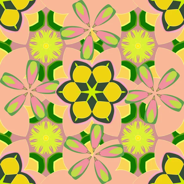 Modèle Fleurs Vectorielles Dessinées Main Sans Couture Dans Les Couleurs — Image vectorielle