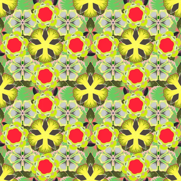 Modèle Sans Couture Fond Floral Abstrait Croquis Vectoriel Nombreuses Fleurs — Image vectorielle