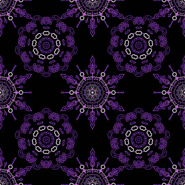 Fond Baroque Damassé Vintage Violet Vecteur Motif Sans Couture Fond — Image vectorielle