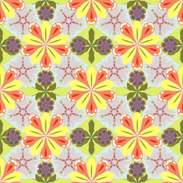 Ilustración Vectorial Patrón Fondo Sin Costuras Con Flores Tropicales Hojas — Archivo Imágenes Vectoriales