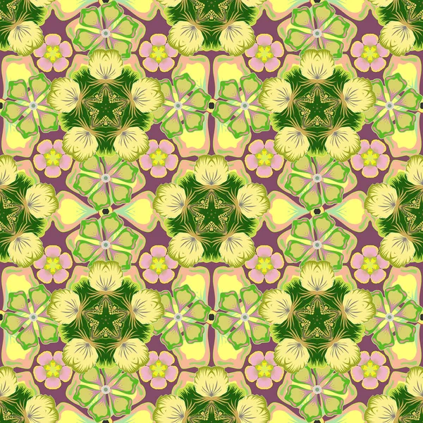 Estampado Flores Acuarela Suave Patrón Sin Costuras Colores Verde Beige — Archivo Imágenes Vectoriales