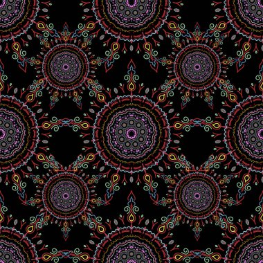 Düğün törenleri, yıldönümleri, partiler, etkinlikler için zarif, karmaşık dekore edilmiş. Vektör kırmızı, pembe ve mavi ipek dantel çiçek süsü.