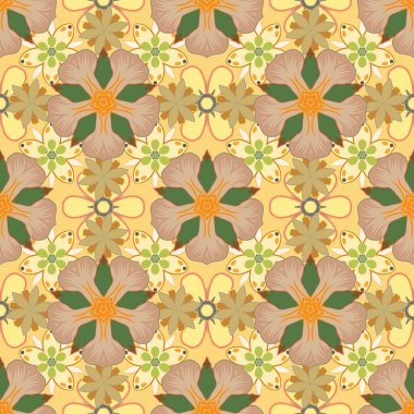 Eski bir çiçek süsü. Soyut klasik dikişsiz desen