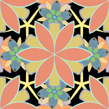 Eski bir çiçek süsü. Soyut klasik dikişsiz desen