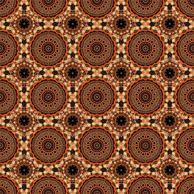 Dekoratif tasarım unsuru filigran hat sanatı. Vektör çizimi. Retro dikişsiz antika şekilli akanthus. Kırmızı, kahverengi ve sarı klasik barok süsler..