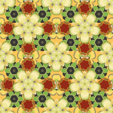 Eski bir çiçek süsü. Soyut klasik dikişsiz desen