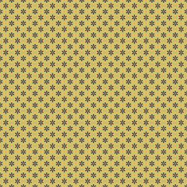 Küçük stilize çiçekler. Sarı, bej ve gri renklerde, küçük, şirin, dikdörtgen desenli bir çiçek deseni. Raster illüstrasyonu.