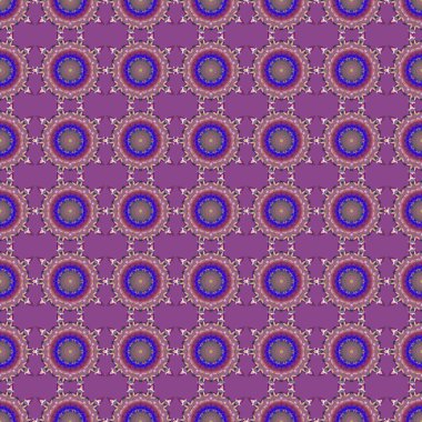 Ikat damaske desensiz arkaplan fayansı turuncu ve mor renklerde.