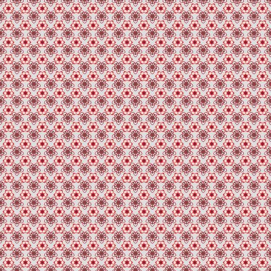 Kırmızı, kahverengi ve gri renkli şirin çiçeklerle kusursuz desen. Bahar mahsulü çiçekli arka plan. Güzel doku.