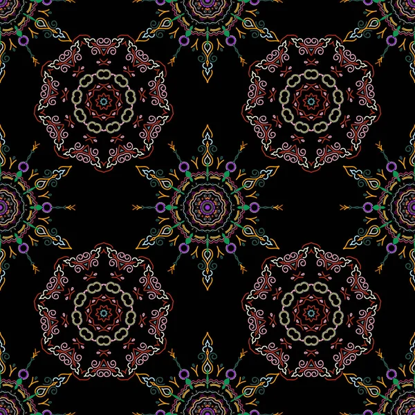 Дамаський Безшовний Квітковий Візерунок Фону — стоковий вектор