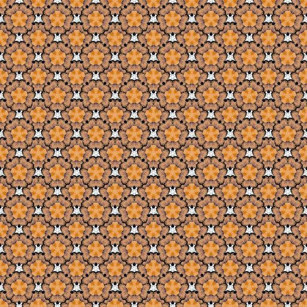 Перфектный Дизайн Темном Коричневом Оранжевом Цветах Оберточной Бумаги Повторяющихся Элементов — стоковый вектор