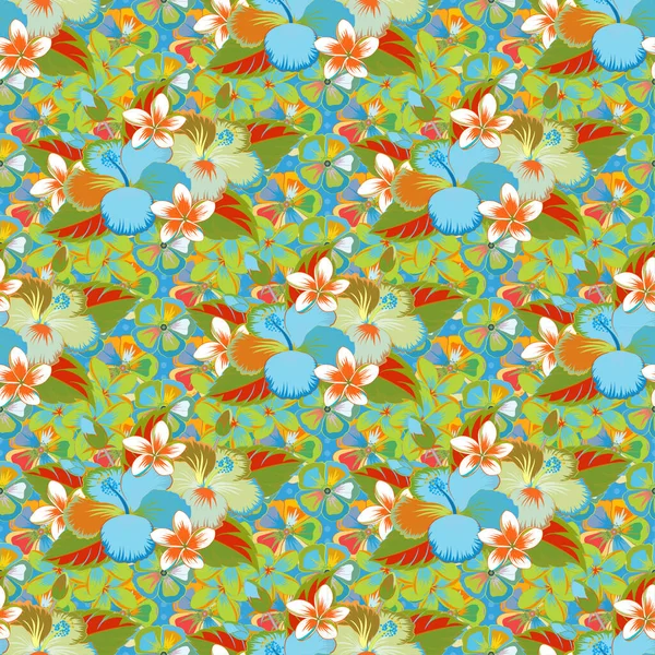 Patrón Sin Costura Floral Con Lindas Flores Brillantes Verano Colores — Vector de stock