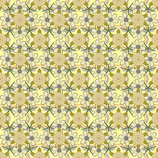 Papel Primavera Con Flores Abstractas Lindas Colores Gris Amarillo Beige — Archivo Imágenes Vectoriales