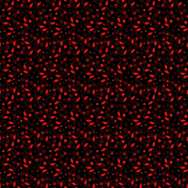 El yapımı elementler. Kusursuz bir arka plan modeli. Vektör çizimi. Kırmızı renkli kiraz.