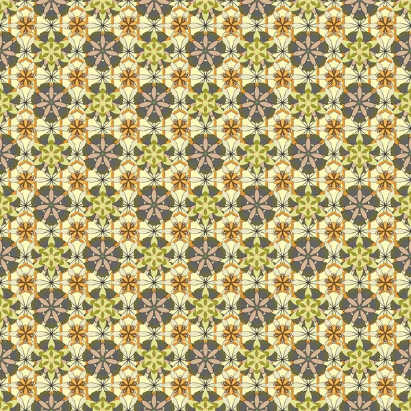 Papier Printemps Avec Des Fleurs Abstraites Mignonnes Couleurs Marron Beige — Image vectorielle