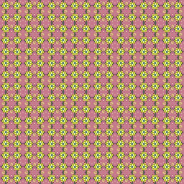 Raster Nahtlose Muster Der Traditionellen Ornamentalen Hintergrund Mit Grünen Rosa — Stockvektor