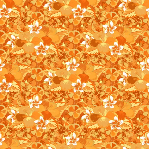 Motif Vectoriel Sans Couture Aux Couleurs Orange Jaune Blanc Avec — Image vectorielle