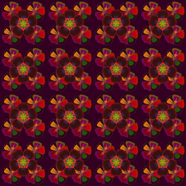 Illustration Vectorielle Motif Floral Ethnique Sans Couture Dans Les Couleurs — Image vectorielle