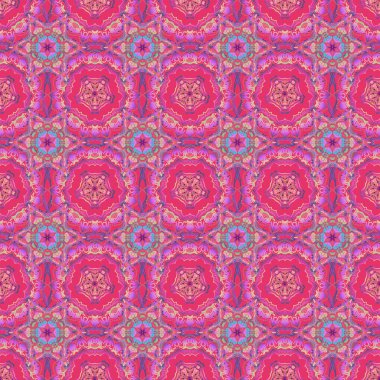 Raster çok renkli, pürüzsüz desen. Pembe arka plandaki çok renkli elementlerin dokusu.