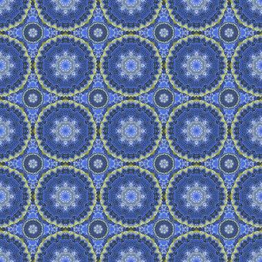 Damask, mavi ve gri renklerde, kusursuz çiçek deseni. Soyut çiçekli kraliyet duvar kağıdı. Vektör stili süs.