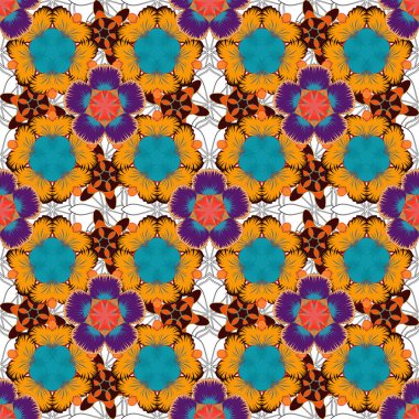 Gri, sarı ve kahverengi renklerde mükemmel bir model. Kumaş baskısı, hatıra defteri, hediye paketi için..