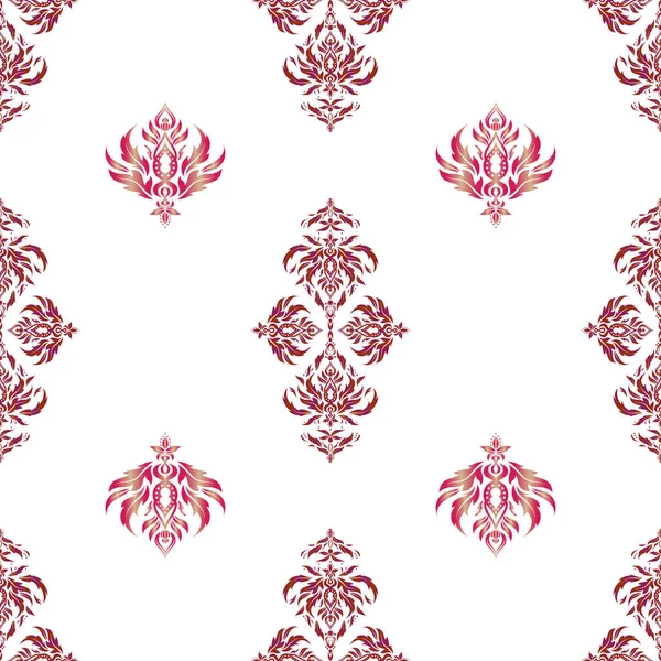 Magenta Ornement Baroque Vintage Marron Violet Illustration Vectorielle Modèle Sans — Image vectorielle