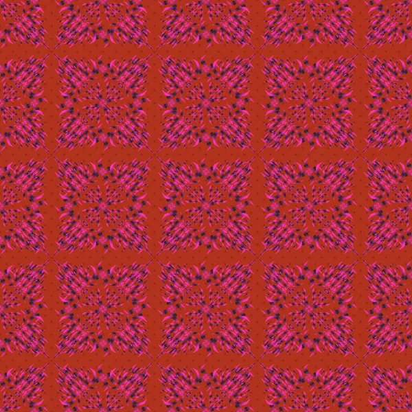 Дамаський Безшовний Візерунок Пурпуровому Сірому Помаранчевому Кольорах — стоковий вектор