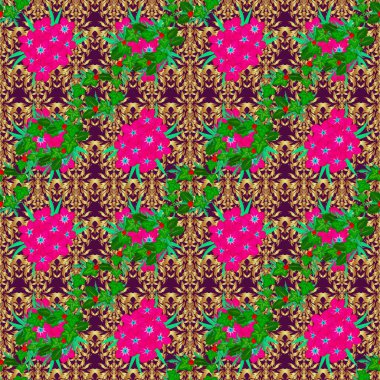 Eski bir çiçek süsü. Soyut klasik dikişsiz desen