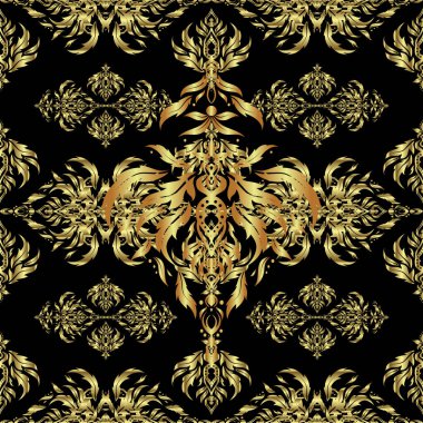 Art deco tarzı. Parlak fon. Vektör çizimi. Puantiye, konfeti. Siyah ve altın pürüzsüz desen. Altın folyo dokusu. Soyut geometrik modern arkaplan.