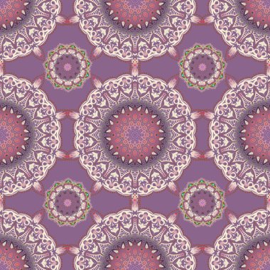 Pembe ve mavi renklerde kusursuz bir süs. Sıkıntılı damask desensiz arkaplan fayansı.