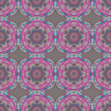 Vektör çizimi. Mor, gri ve mavi renklerde barok kumaş deseni. Şatafatlı klasik süs, duvar kağıtları, baskı, tekstil veya kumaş için kraliyet Victoria dönemi dokusu.