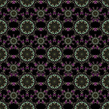 Kesik kağıt dantel dokusu, vektör tül arka plan, yeşil ve kahverengi renklerde girintisiz desen. Vektör illüstrasyonu.