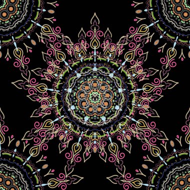 Vektör pembe ve mor ipek dantel çiçek süsü. Düğün törenleri, yıldönümleri, partiler, etkinlikler için karmaşık bir dekorasyon..